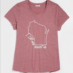 Left My Heart ❤️ in Wisconsin Tee Top XL